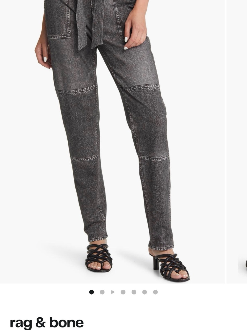 rag & bone Miramar Black Boot-Cut Jeans with Patch Panel Detail
